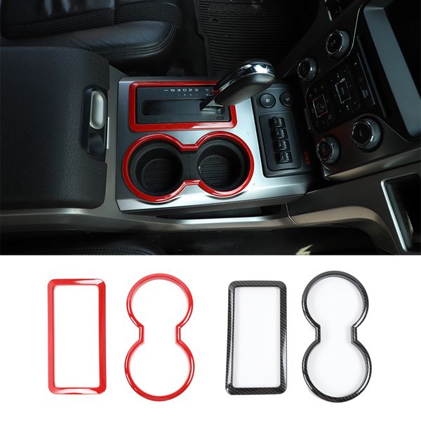 

abs gear shift panel trim & cup holder bezel decotaion for ford f150 raptor 2009-2014 car interior accessories