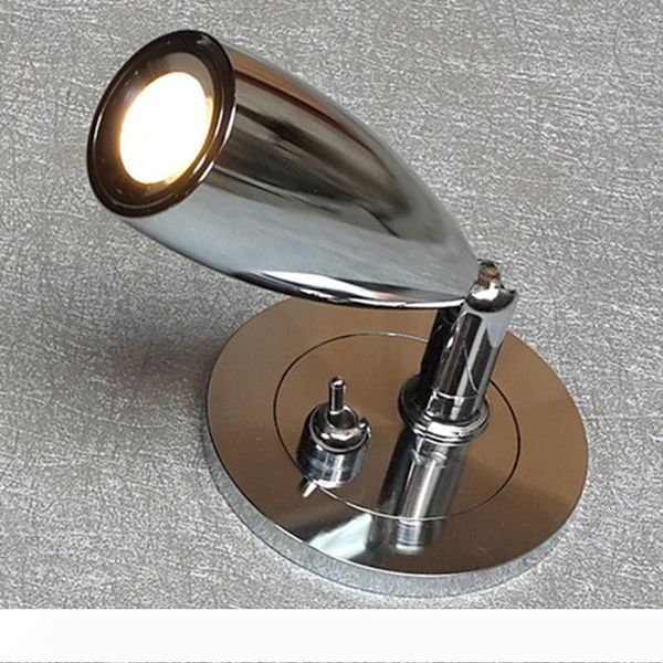 

ch 2x recessed reading lamps driver hidden in wall switch on-off 3w cree led directional head soft light without glare chrome finish