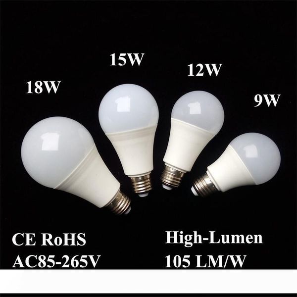 

led bulbs e26 e27 b22 lamps energy-saving light global bulb 9w 12w 15w 18w 110v 220v 240v smd2835 smart ic real power