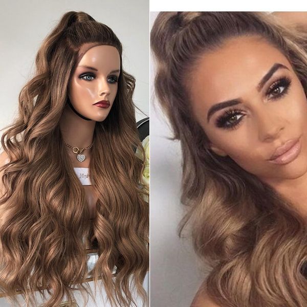 

transparent 13x4 lace front human hair wigs with baby hair ombre brown natural wave 360 lace frontal wig remy preplucked u part, Black