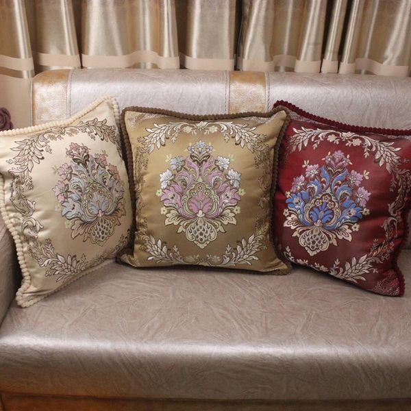 

curcya decorative pillow cushion covers 45x45cm vintage sofa european royal floral jacquard pillowcase luxury new house gift