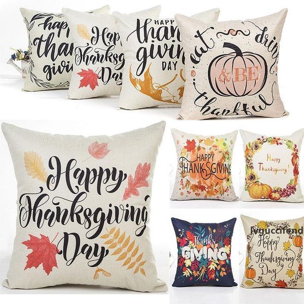 

thanksgiving pillow case linen printing pillowcase christmas pillow cover home sofa car bedroom decorative without core 17 design wx9-867