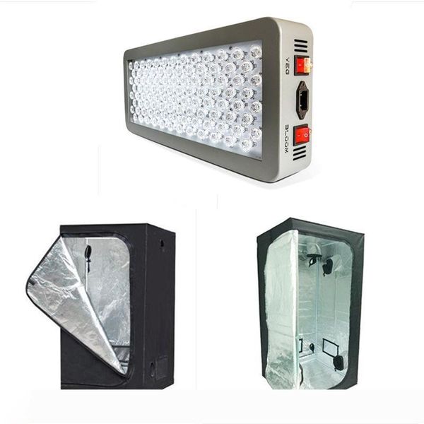 

гидропоника kit 100 * 100 * 200см светоотражающие grow палатка p300 12 band dual chip veg bloom 300w led лампы для растений