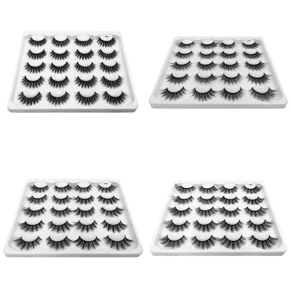 

false eyelashes 10 pairs of thick natural long 3d imitation mink hair curling