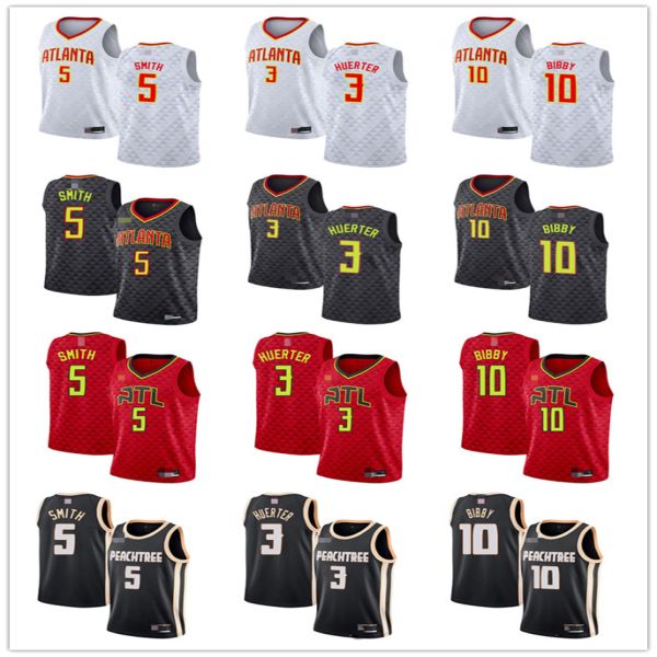

mens womens youth atlanta hawks 5 josh smith 3 kevin huerter 10 mike bibby red black white custom basketball jerseys, Black;red