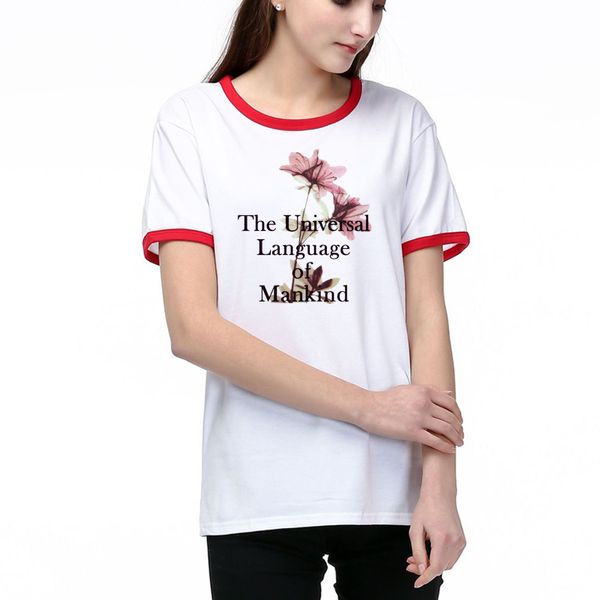 

women designer t shirts summer fashion lady tees breathable short sleeves flower pattern printed tees shirt short sleeves, White