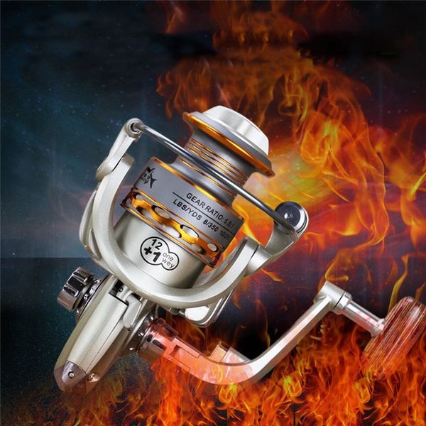 

12+ 1bb spinning reel рыбалка рыбалка катушки деревянные рукопожатие casting reel профессиональный металл левый / правый рука рыболовная кат