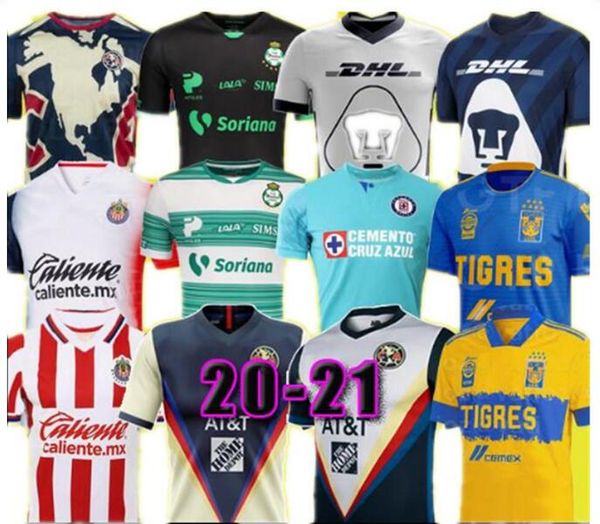 

20 21 club america cruz azul soccer jersey 2021 guadalajara chivas tijuana unam tigres home away third liga mx football shirts santos laguna, Black;yellow