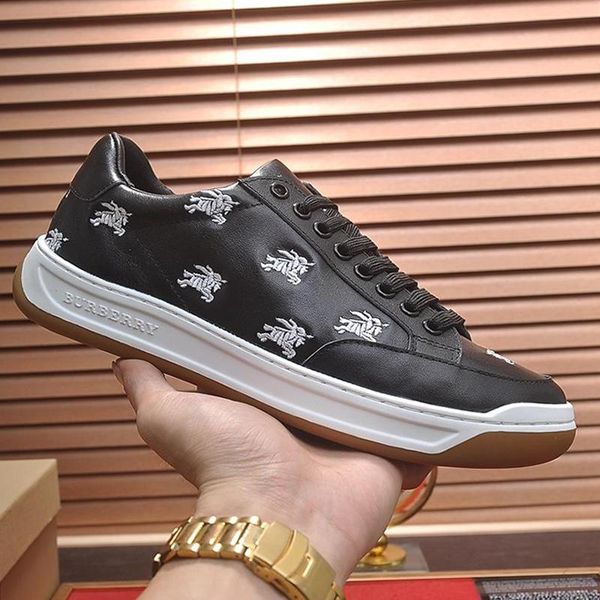 

mens shoes luxury fashion sneakers breathable leather mens fashion flats footwears perforated logo leather tennis sneakers zapatos de hombre