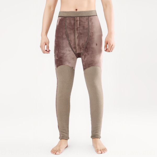 

5p5g8 зима новый утолщенной хлопок плотный теплый кашемир теплые брюки мужские среднего и пожилого возраста долго колено долго осенние брюки, Black;brown