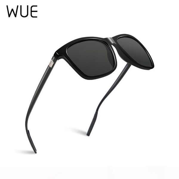 

2020 new metal men's sunglasses polarized sunglasses brand designer aluminum magnesium glasses square texture, White;black