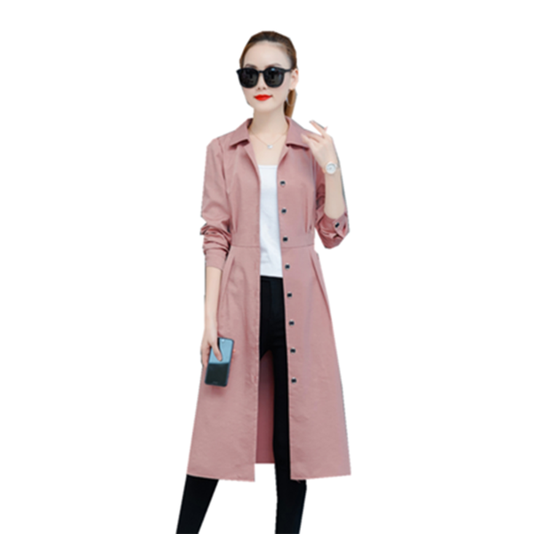 

2020 new spring/autumn thin women's windbreaker outwear long over knee female trench coat with belt plus size outcoat 3xl l17, Tan;black