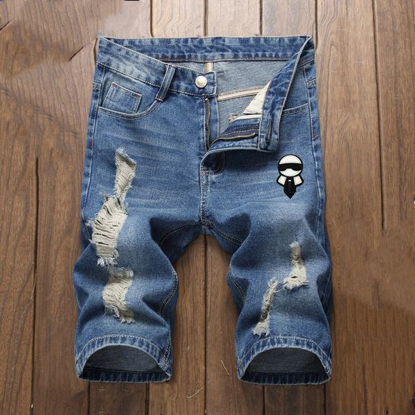 

mens badge blue slim fit jeans luxury fashion designer washed motocycle pants short panelled hip hop biker rock revival jeans short
