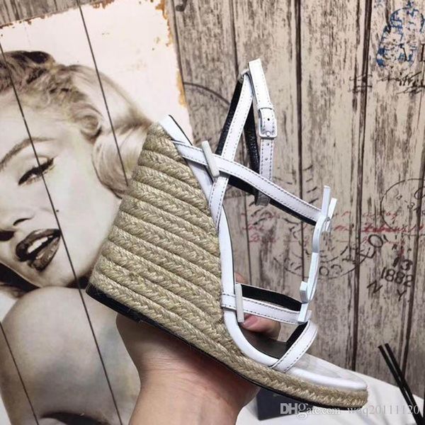 

with box woman slippers wedge shoe sandals real leather slippers fashion scuffs slippers casual shoes for women sll2501, Black
