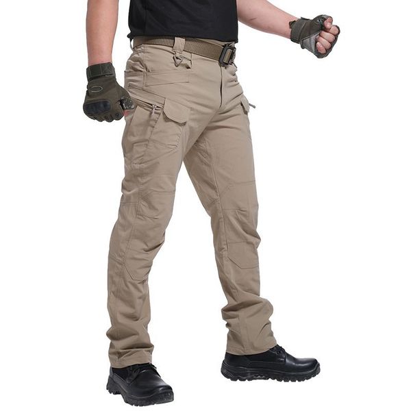 

mens tactical pants swat cargo pants multi-pockets men training trousers combat army overalls streetwear, Black