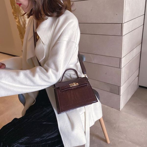 

2020 new ladies shoulder bag fashion korean small square bag messenger ladies crocodile pattern handbag
