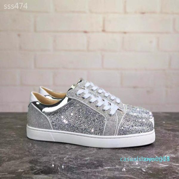 

mens red bottoms skate shoes studded spikes bottom flats daily casual skateboarding sneakers high grade triple black sneakers size38-48 z08