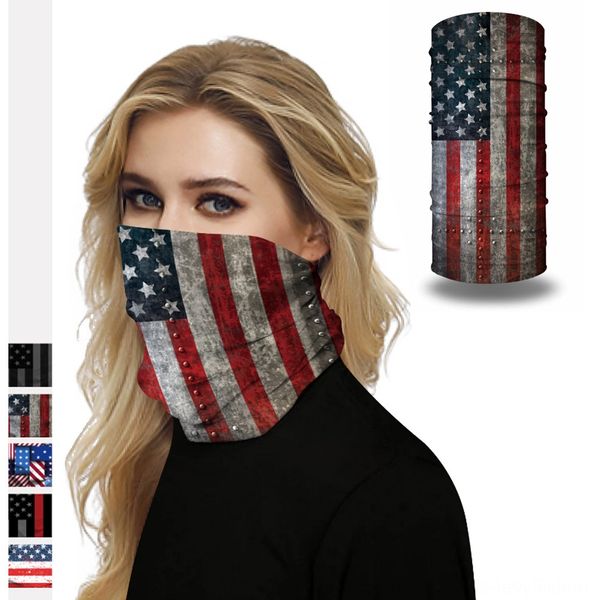 

wkq42 american digital printing men's wrist band national flag mask national flag and women's dust mask outdoor hip-hop headscarf, Black