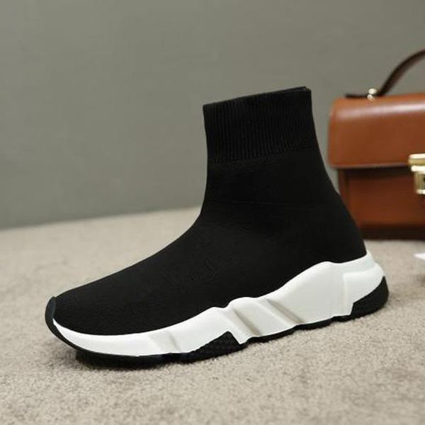 

autumn winter new stretch boots short tube round toe slip on ankle boots black flat mix color sole plus size women shoes