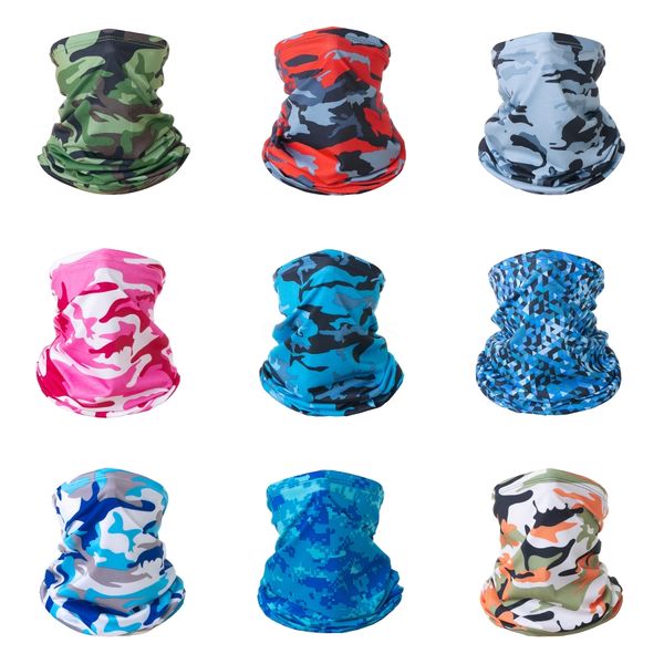 

mepiw face bandana fishing scarf camouflage magic scarf face neck gaiter uv protection dustproof hiking cycling ice new mask#374, Black