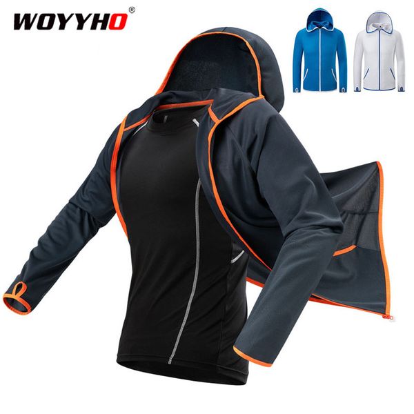 

water repellent men's hiking jackets, waterproof hiking shirts long sleeve fishing jacket quick drying outdoor hunting clothes, Blue;black