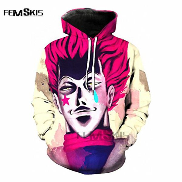 

femskis марка одежды harajuku мужская 3dhunter х куртки hoodie осени случайные пуловеры мужские и женские толстовки, Black