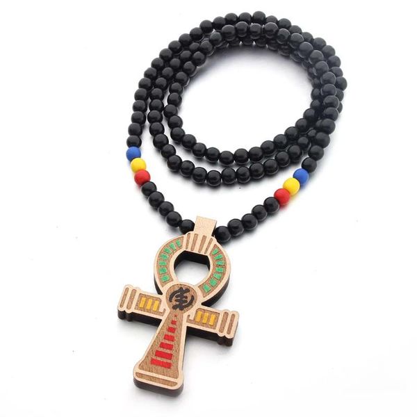 

ankh egyptian power of life good wood hip hop necklace wholesale 6 colors mixed jasw109, Silver