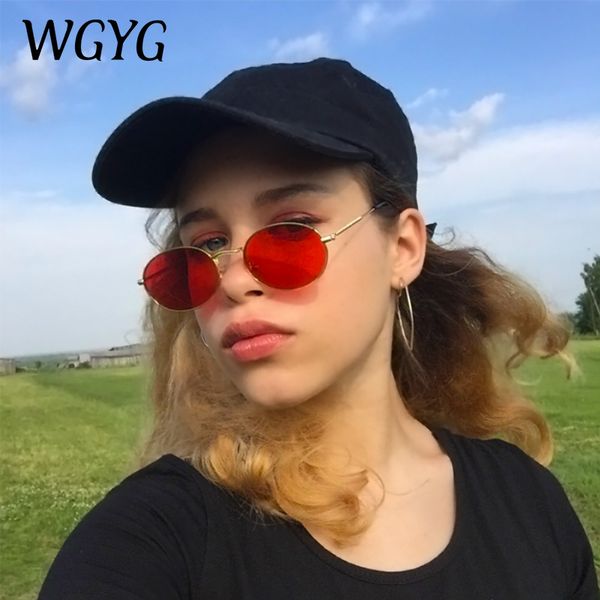 

2020 wgyg oval women sunglasses men glasses lady luxury retro metal sun glasses vintage mirror uv400, White;black