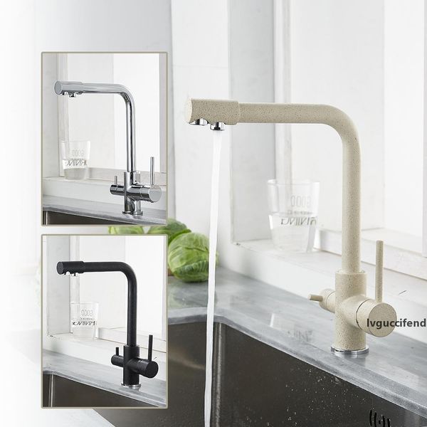 

kitchen filtered faucet balck with dot brass purifier faucet dual sprayer drinking water tap vessel sink mixer tap torneira t200423