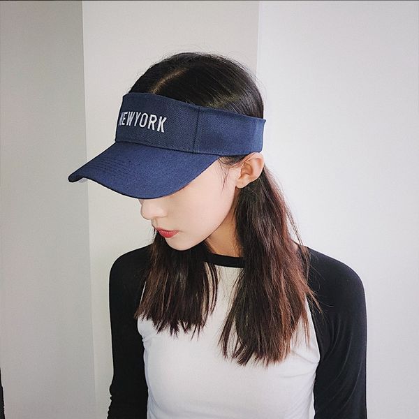 

cathq female summer baseball female hat visor hat toque empty cap sunshade sunscreen korean all-match sports travel running baseball ca, Blue;gray