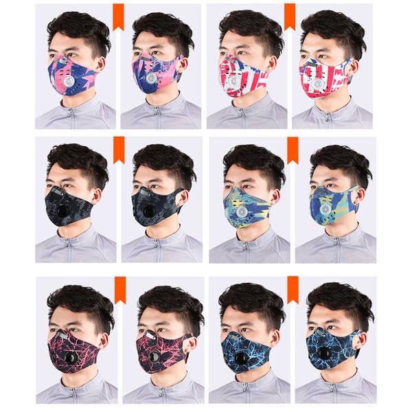 

carbon pm 2.5 cycling face masks outdoor windproof dust proof masks replaceable activated carbon filter face mask dhl free