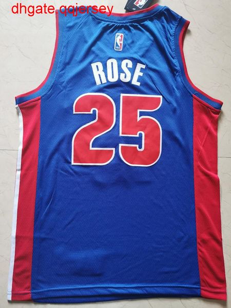 

горячая продажа 2020-20 derrick rose # 25 синего джерси, Gray