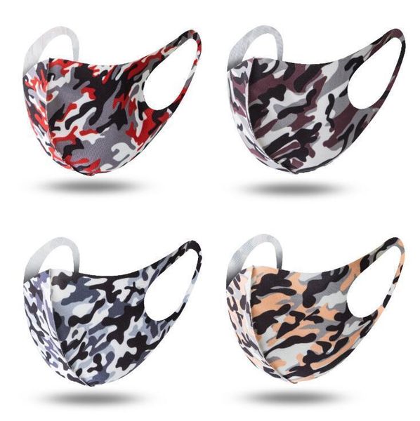 

camouflage face mask ice silk respirator anti dust mouth muffle washable reusable camo face masks with package cca12058 120pcs d snomrc