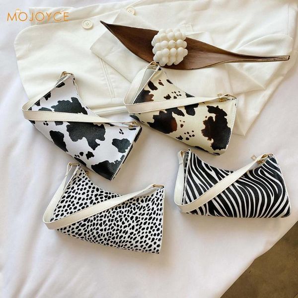 

fashion animal zebra cow pattern women totes bags clutch handbag casual pu leather female underarm shoulder purse