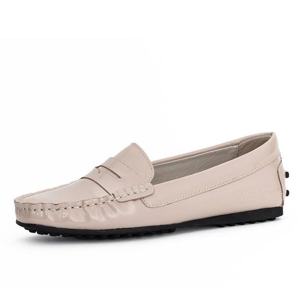 

women flats 100% the first layer of leather lazy women shoes casual summer shoes moccasins slip on driving walking, Black