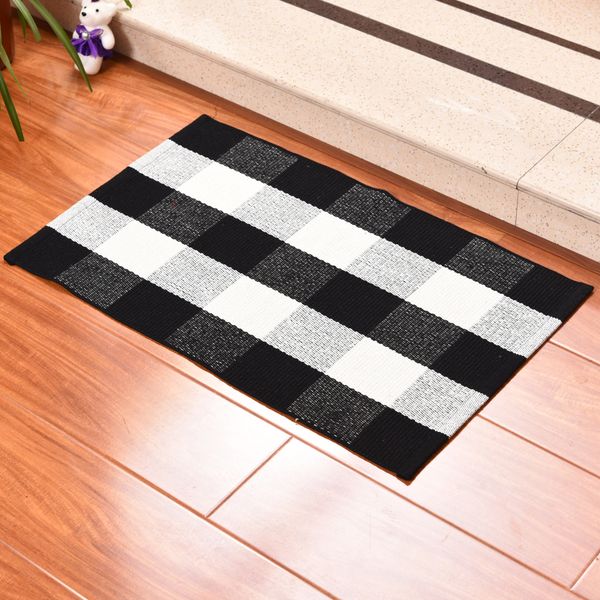 

sale woven black and white grid woven carpet living room carpet living room entrance floor mat kitchen floor mat