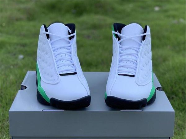 

13 lucky green athletic shoes white black 3m reflective 13s db6537 -113 real carbon fiber shoes size 40 -47 0q0
