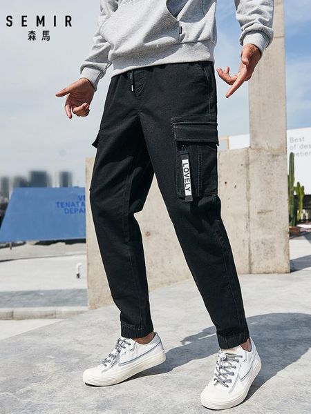 

semir 2020 autumn new denim trousers men pants overalls style beam pencil pants for man, Blue