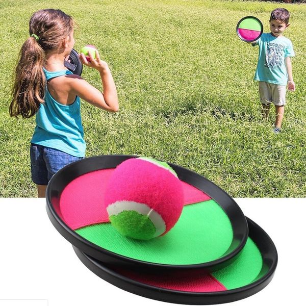 

paddle catch and toss ball game set - sticky disc paddles and toss ball