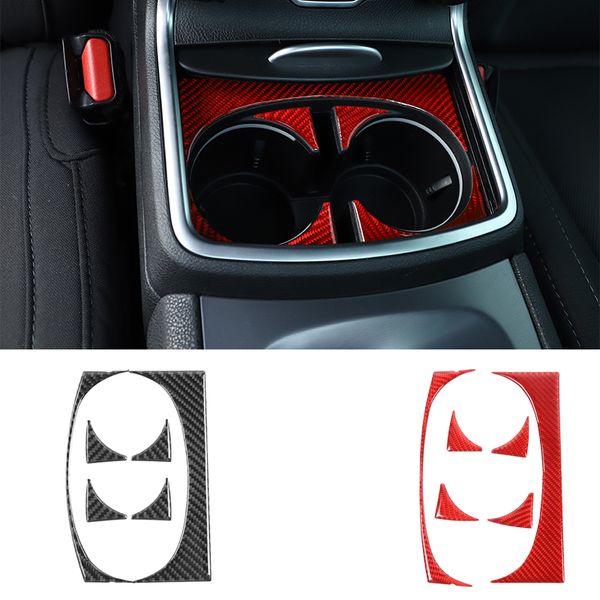 Red Carbon Fiber Shifter Water Cup Panel Aufkleber für Dodge Charger 2015 Up Car Interior Accessories