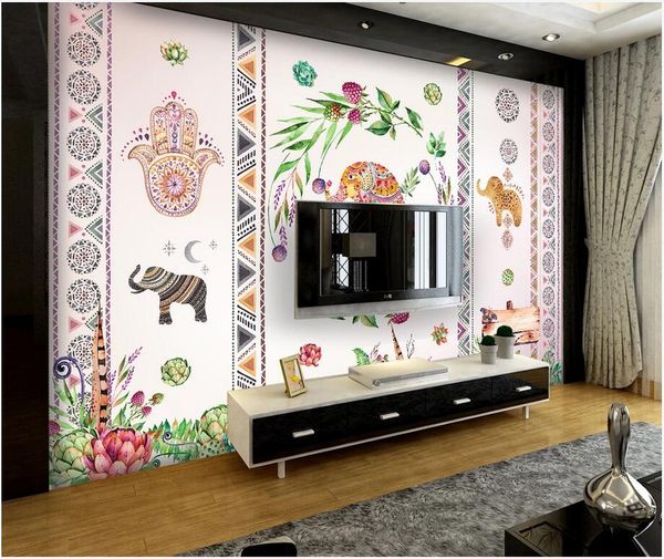 

3d room wallpaper custom p mural rural style watercolor tv sofa background decorative painting home improvement wallpaper for walls 3 d