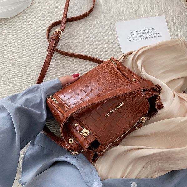 

quality stone pattern leather crossbody bags for women designer small handbags shoulder messenger bag pu mini purses hand bag