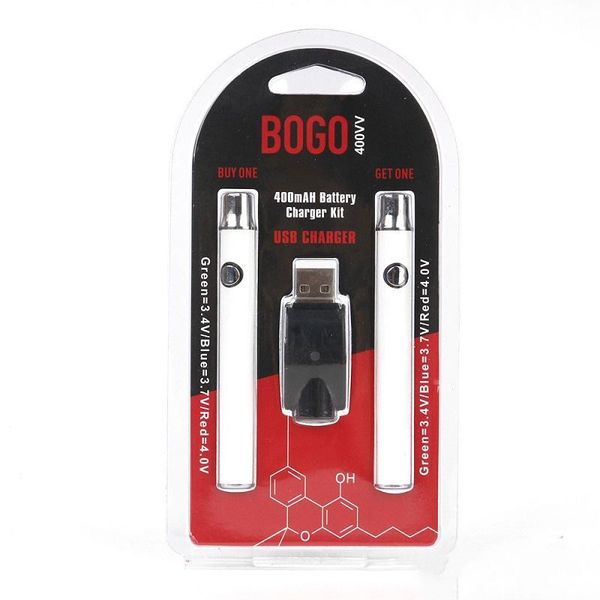 

bogo lo vv battery charger kit a pair preheat vape pen batteries 400mah vape pen fit 510 vape cartridges g2 v15 liberty tank dh_nices tadxae