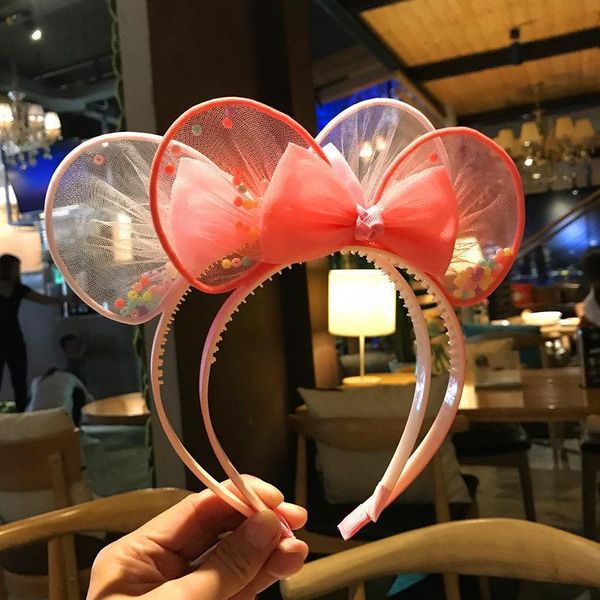 

2020 spring and summer new headband cute panda ear bow girl hair accessories, Slivery;white