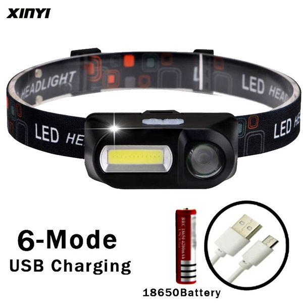

headlamps 5000lm usb rechargeable led headlamp cob + xpe night running head lamp headlight torch for fishing camping use 18650 battery