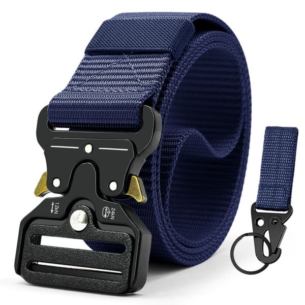 

new nylon tactical belt men's women training belt metal multifunctional buckle outdoor battle sports 3.8cm, Black;brown