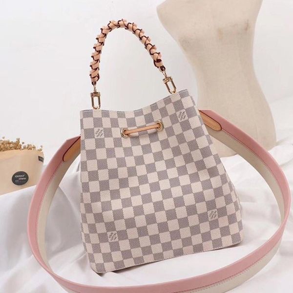 

new arrival women leather bucket bag handbag drawstring shoulder bag messenger vintage style crossbody bags womens totes with origin box