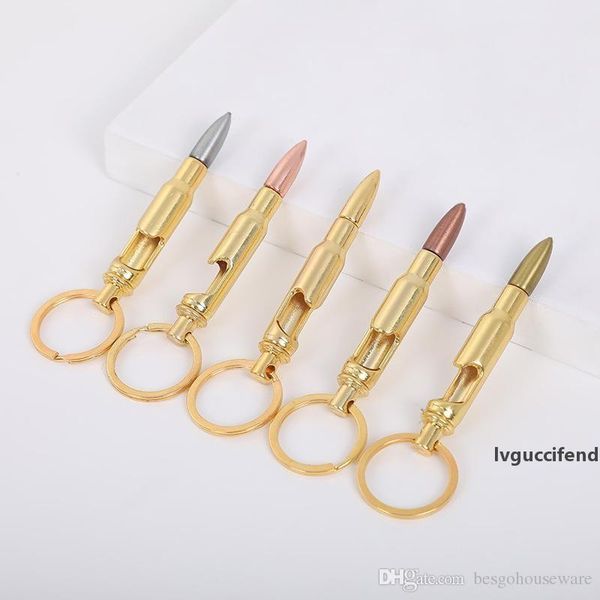 

zinc alloy bullet opener key ring pendant bullet model beer bottle opener creative gifts key chain pendant bar metal gadget bh1965 cy