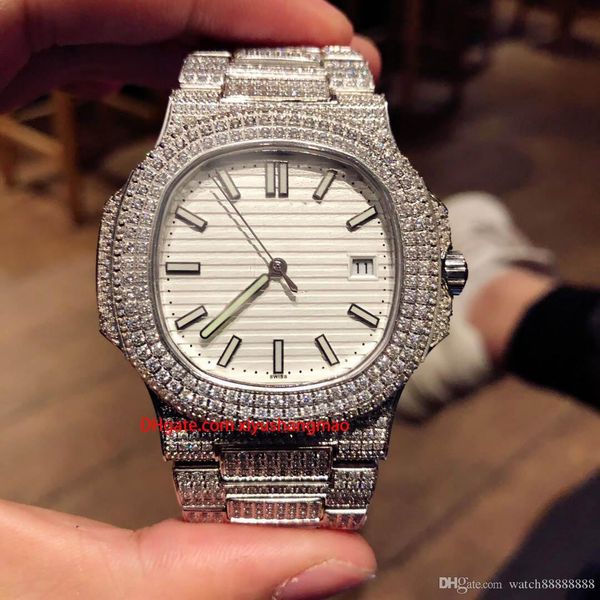 

high-end quality nautilus5719 diamond watch automatic cal.324 movement luxury watch waterproof men's 40mm 316 stainless steel diamond c, Slivery;brown