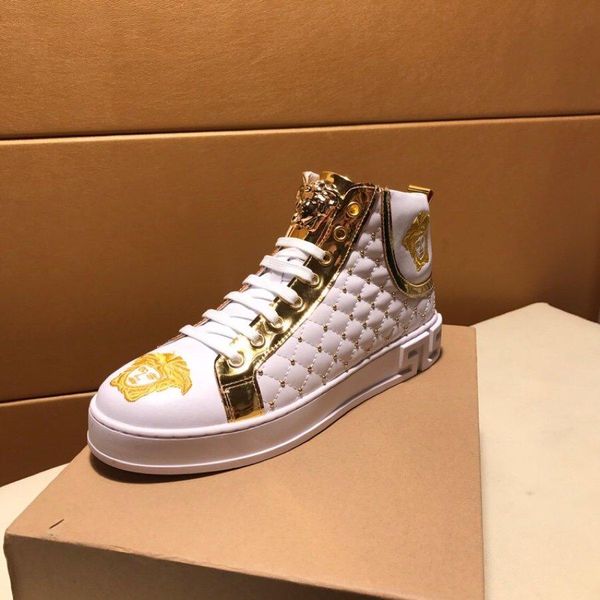 

2020m fashion trend leather men's shoes high to help comfortable casual shoes, wild outdoor sports running shoes, original box packagin